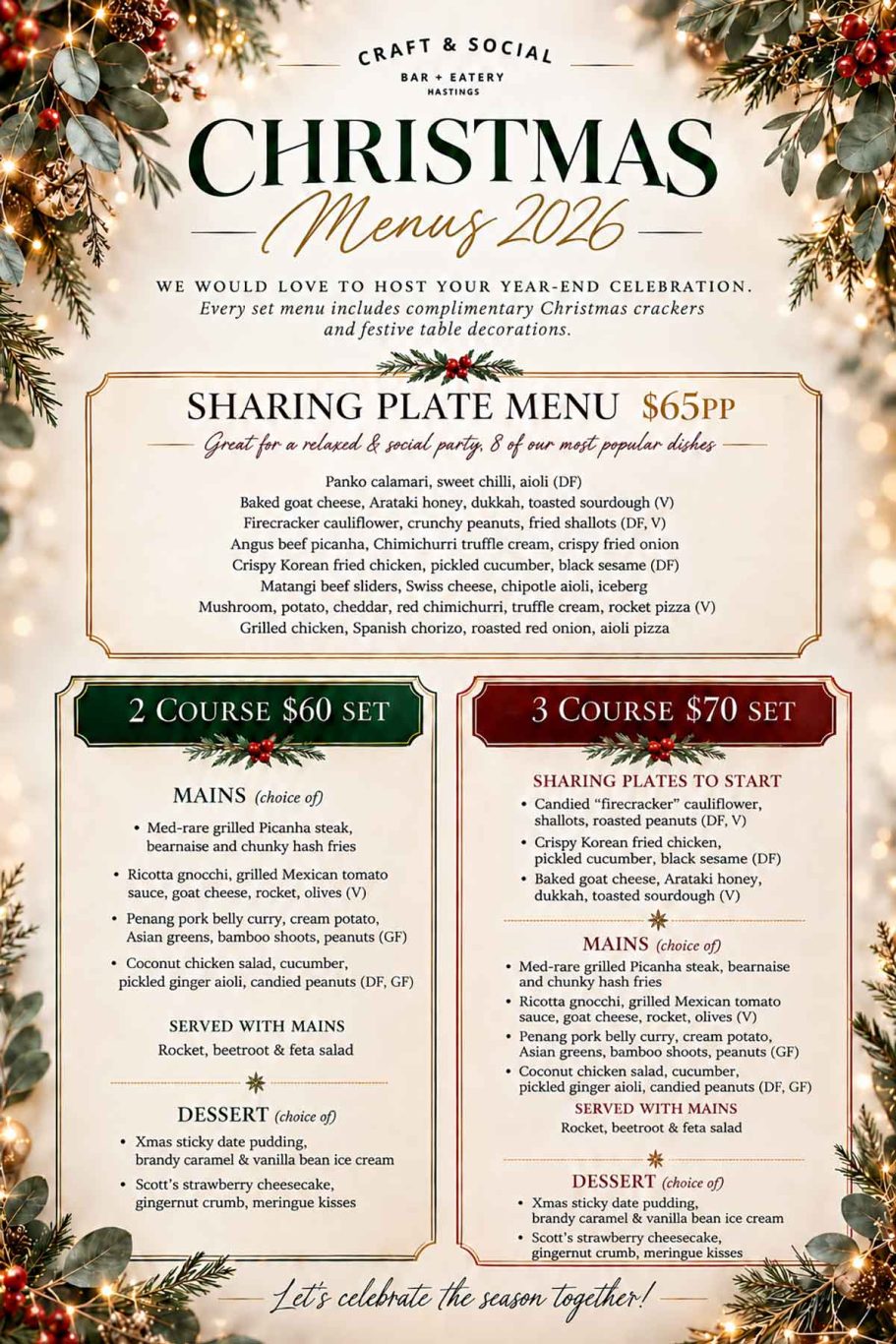 Christmas Group Menus 2026